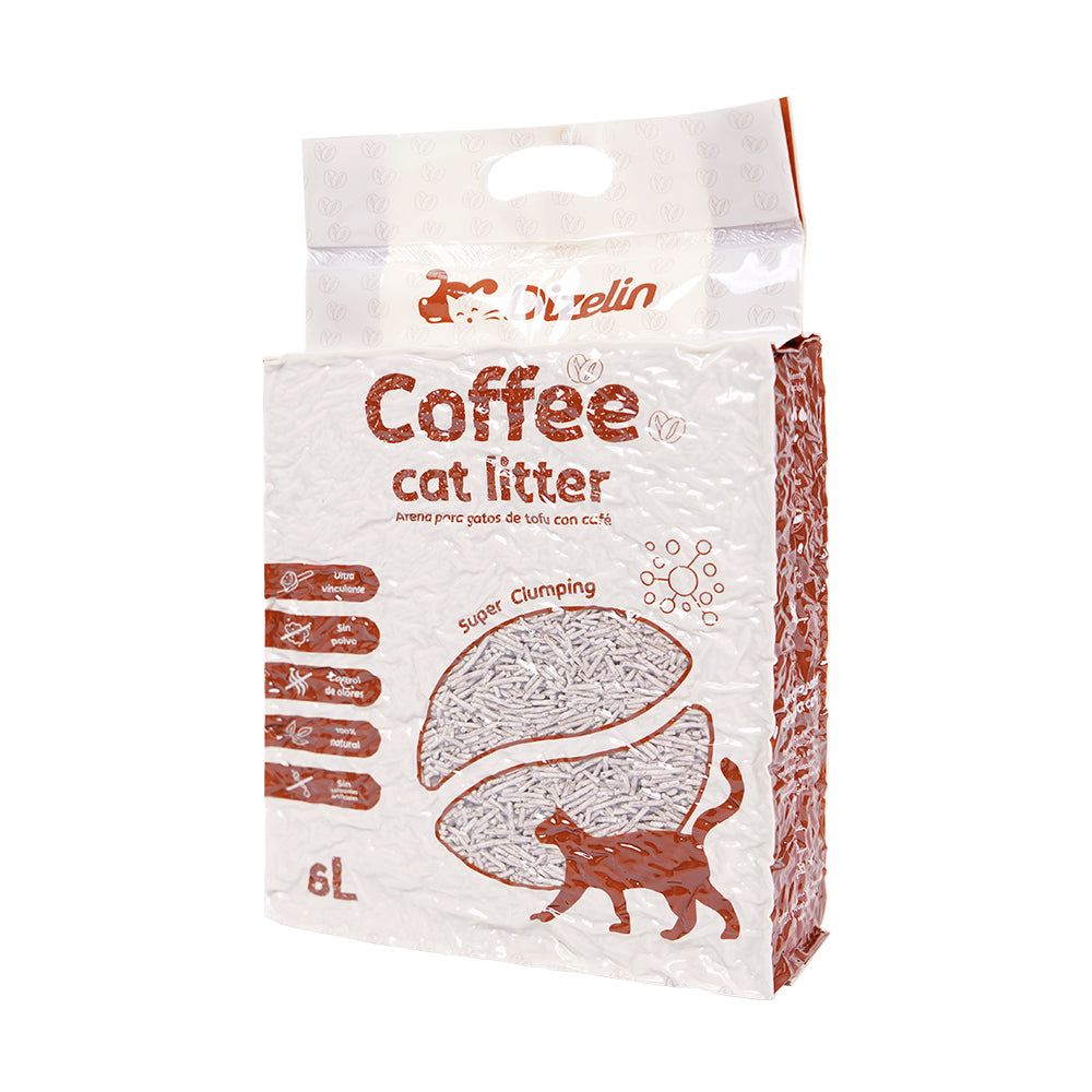 Arena para Gatos de Tofu con Café