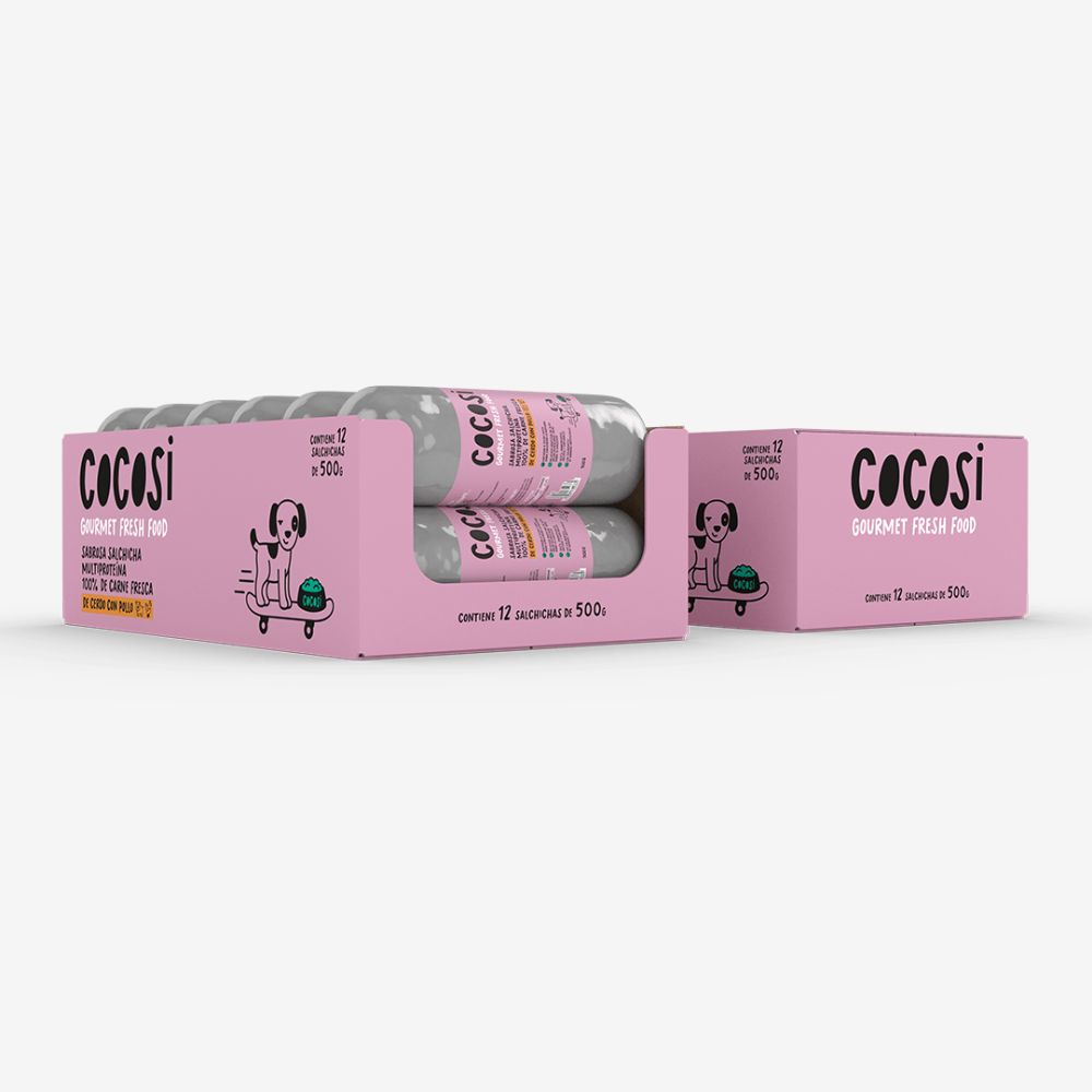 Cocosi Salchicha para perros sabor cerdo con pollo 500gr