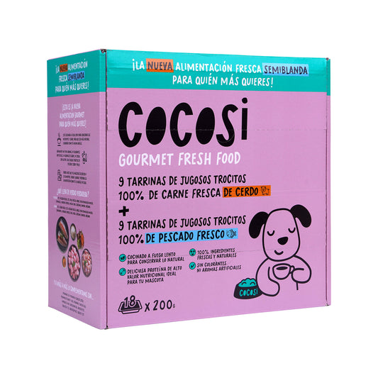 Cocosi Comida semihúmeda para perros multisabor 3,6kg ,18 dosis de 200g