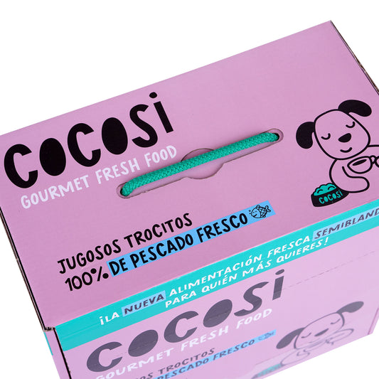 Cocosi Comida semihúmeda para perros sabor pescado 3,6kg,18 dosis de 200g