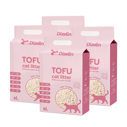 Arena para gato de tofu 6L-12L-18L-24L-30L-36L-42L-48L - Biodegradable y respetuosa con el medio ambiente